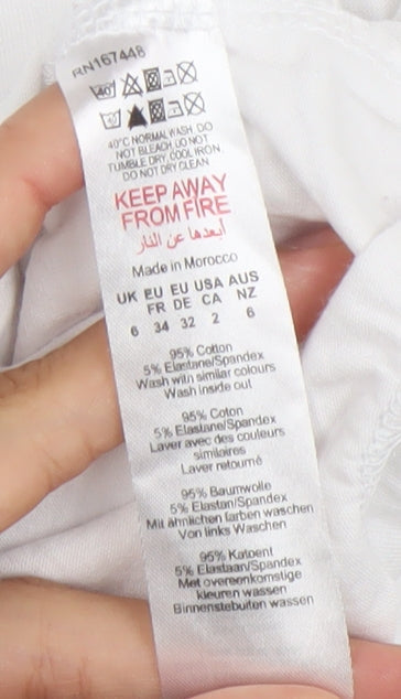 PrettyLittleThing Women’s White UK 6 Slim Fit Sleeveless Tank Top