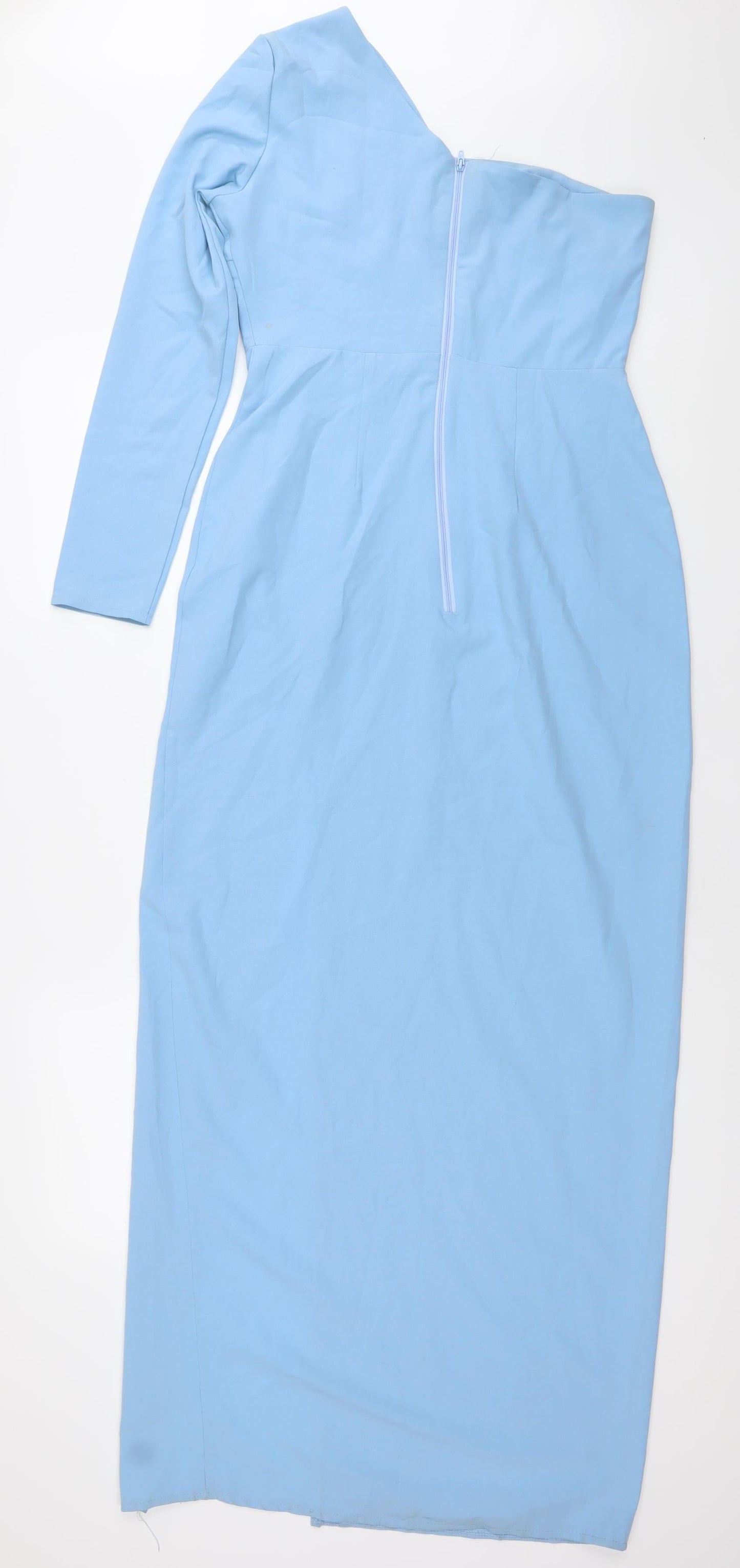 Vesper Womens Blue One Shoulder Bodycon Long Dress Size 10