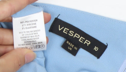 Vesper Womens Blue One Shoulder Bodycon Long Dress Size 10