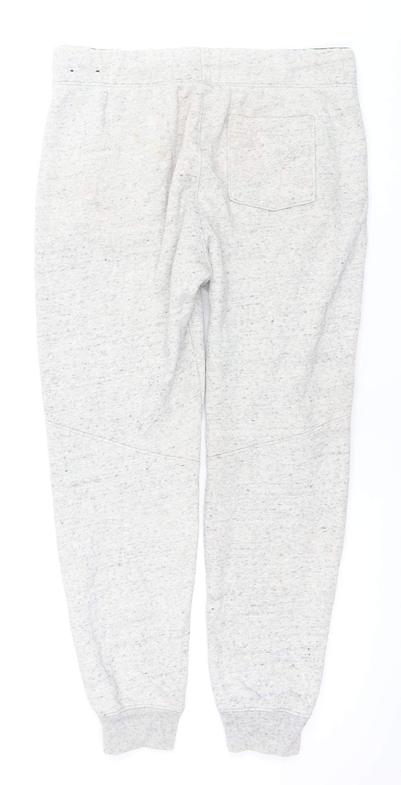Hollister Men’s Grey Jogger Trousers S Regular Fit Fleece Pockets