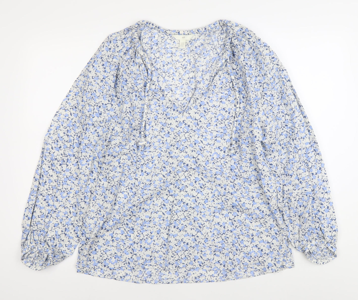 Womens UK Size XS H&M Blue Tunic Blouse