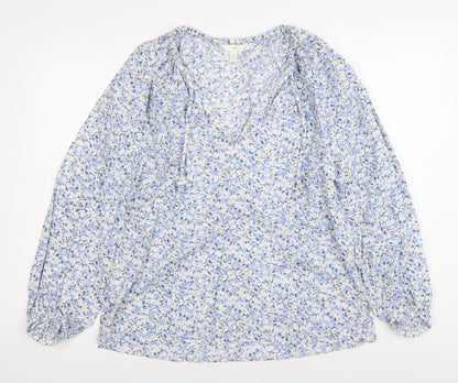 Womens UK Size XS H&M Blue Tunic Blouse