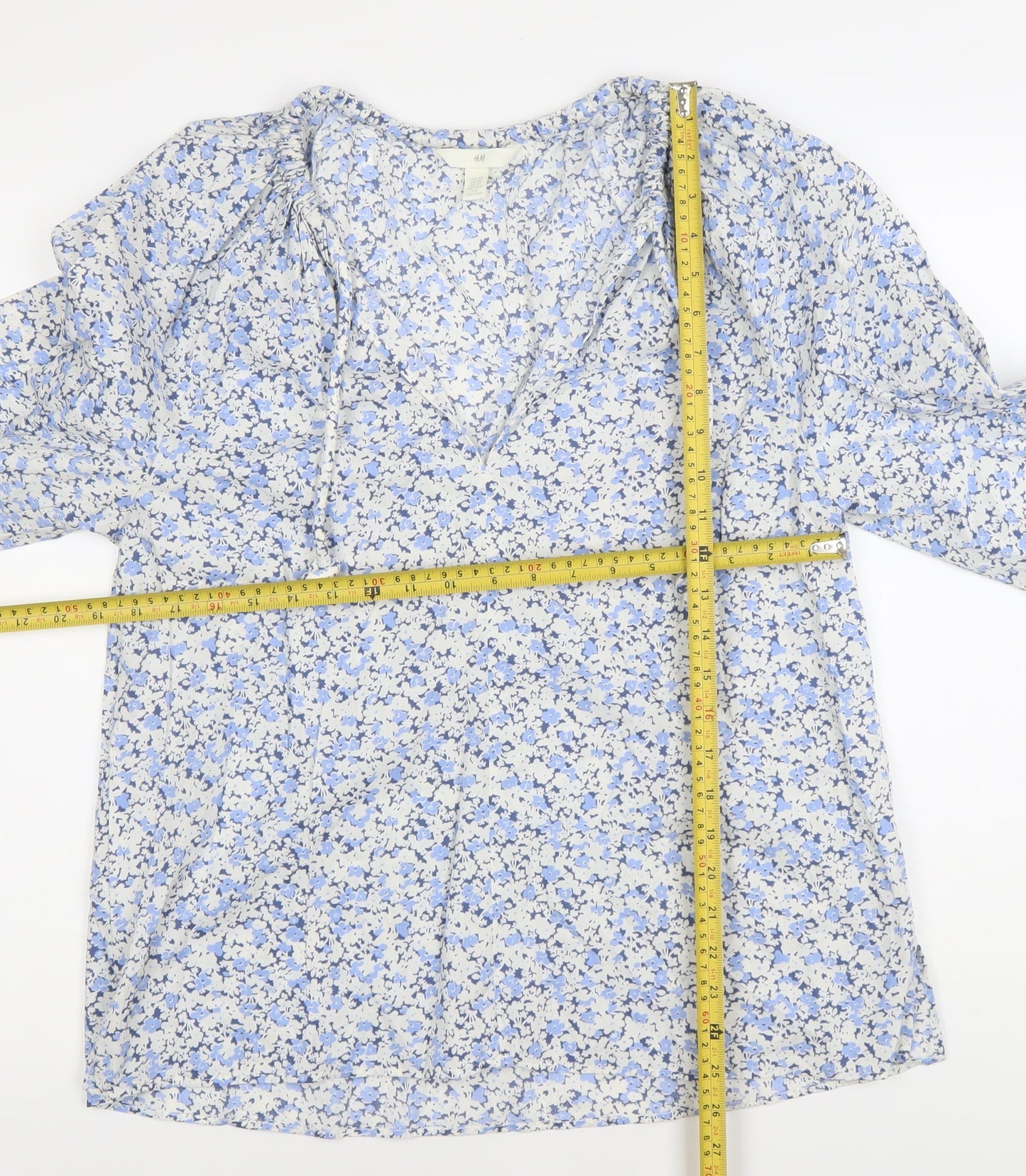 Womens UK Size XS H&M Blue Tunic Blouse