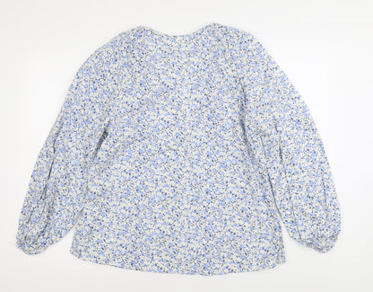 Womens UK Size XS H&M Blue Tunic Blouse