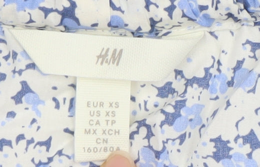 Womens UK Size XS H&M Blue Tunic Blouse