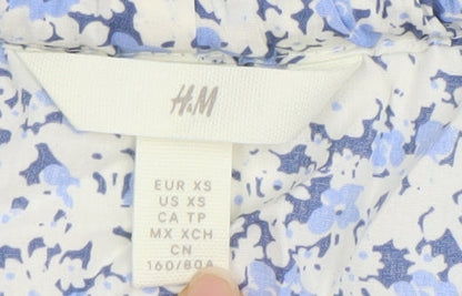 Womens UK Size XS H&M Blue Tunic Blouse
