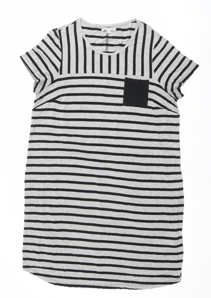 Capsule Women’s Black Grey Stripe T-Shirt Dress Plus Size 20