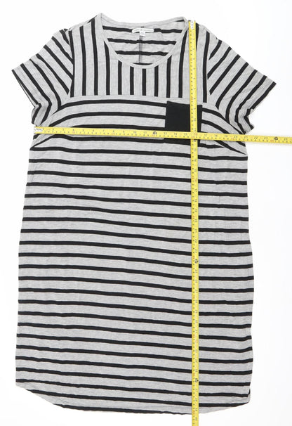 Capsule Women’s Black Grey Stripe T-Shirt Dress Plus Size 20