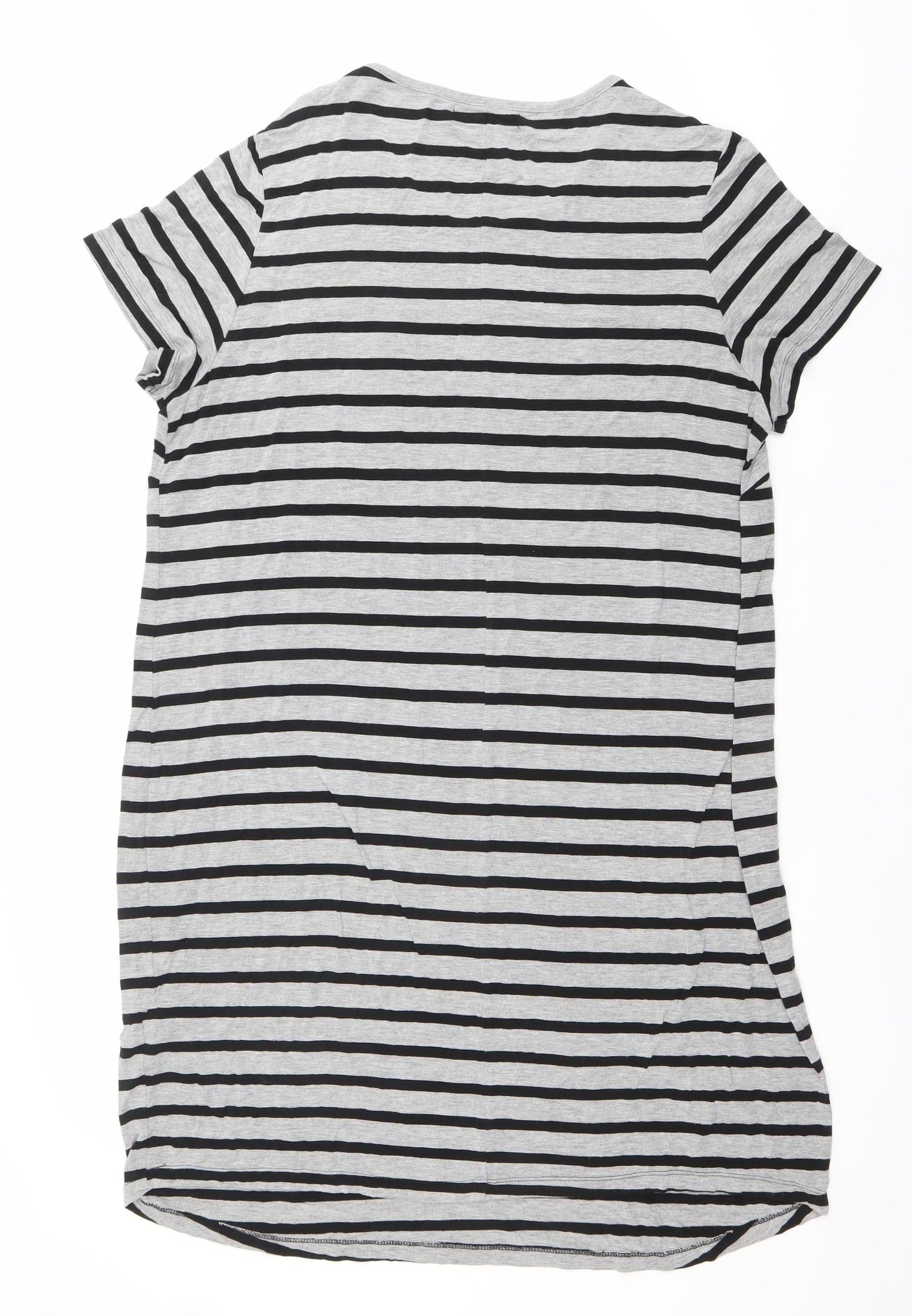 Capsule Women’s Black Grey Stripe T-Shirt Dress Plus Size 20