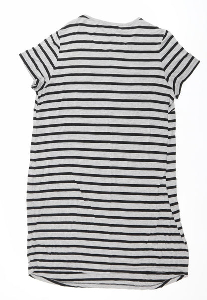 Capsule Women’s Black Grey Stripe T-Shirt Dress Plus Size 20