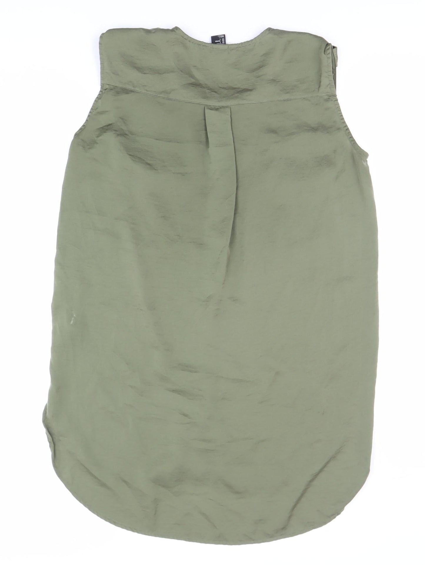 Womens UK Size 8 H&M Green Basic Button-Up
