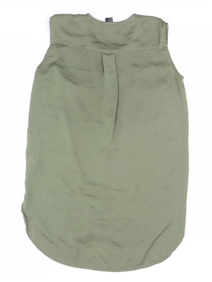 Womens UK Size 8 H&M Green Basic Button-Up