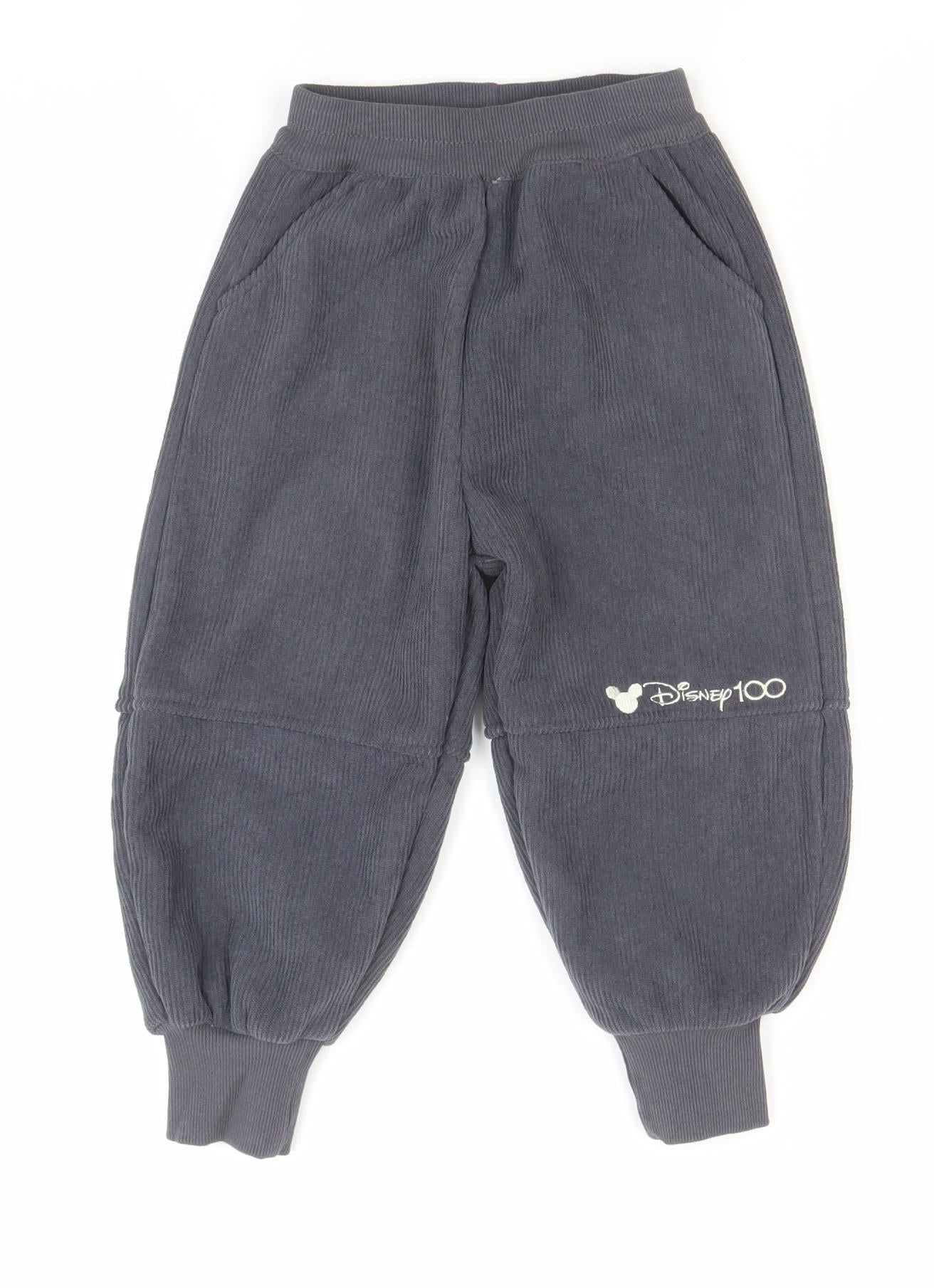 Disney Boys Grey Jogger Trousers 5-6 Years Cotton Casual Activewear