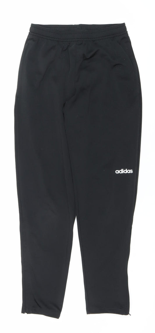 Adidas Men’s Black Track Pants Slim Fit Size S Activewear Tapered