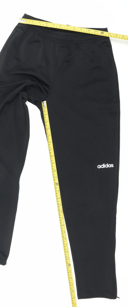Adidas Men’s Black Track Pants Slim Fit Size S Activewear Tapered