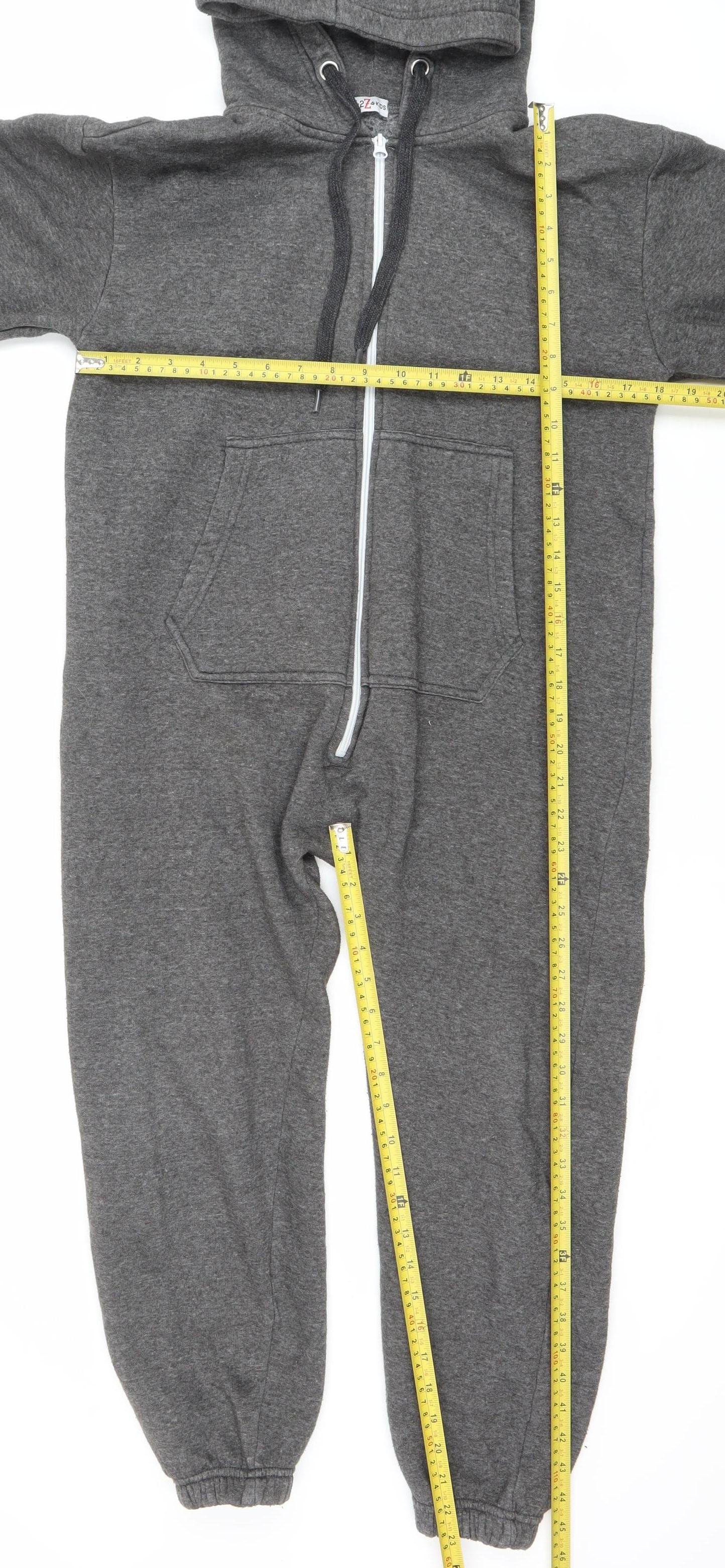 A2Z 4-Kids Boys Grey Full Zip Hoodie Onesie 11-12 Years Polyester Cotton