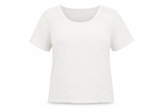 Womens UK Size 10-12 Isle Collection Ivory Basic T-Shirt