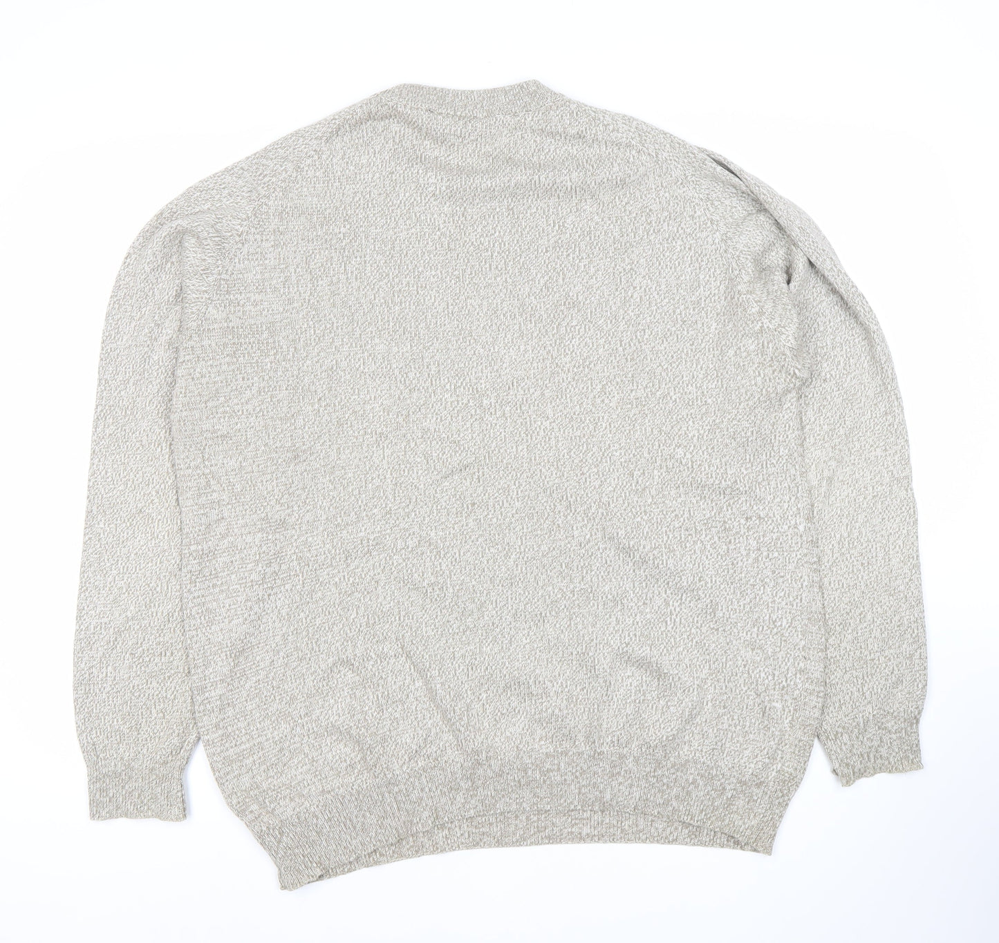 Greenwoods Men’s Beige Knit Pullover Jumper L Crew Neck Long Sleeve