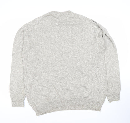 Greenwoods Men’s Beige Knit Pullover Jumper L Crew Neck Long Sleeve