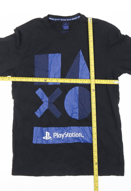 PlayStation Men's Black Long Sleeve Pyjama Top Size S Cotton