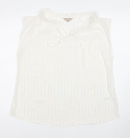 Womens UK Size 18 Anthology White Tunic Blouse