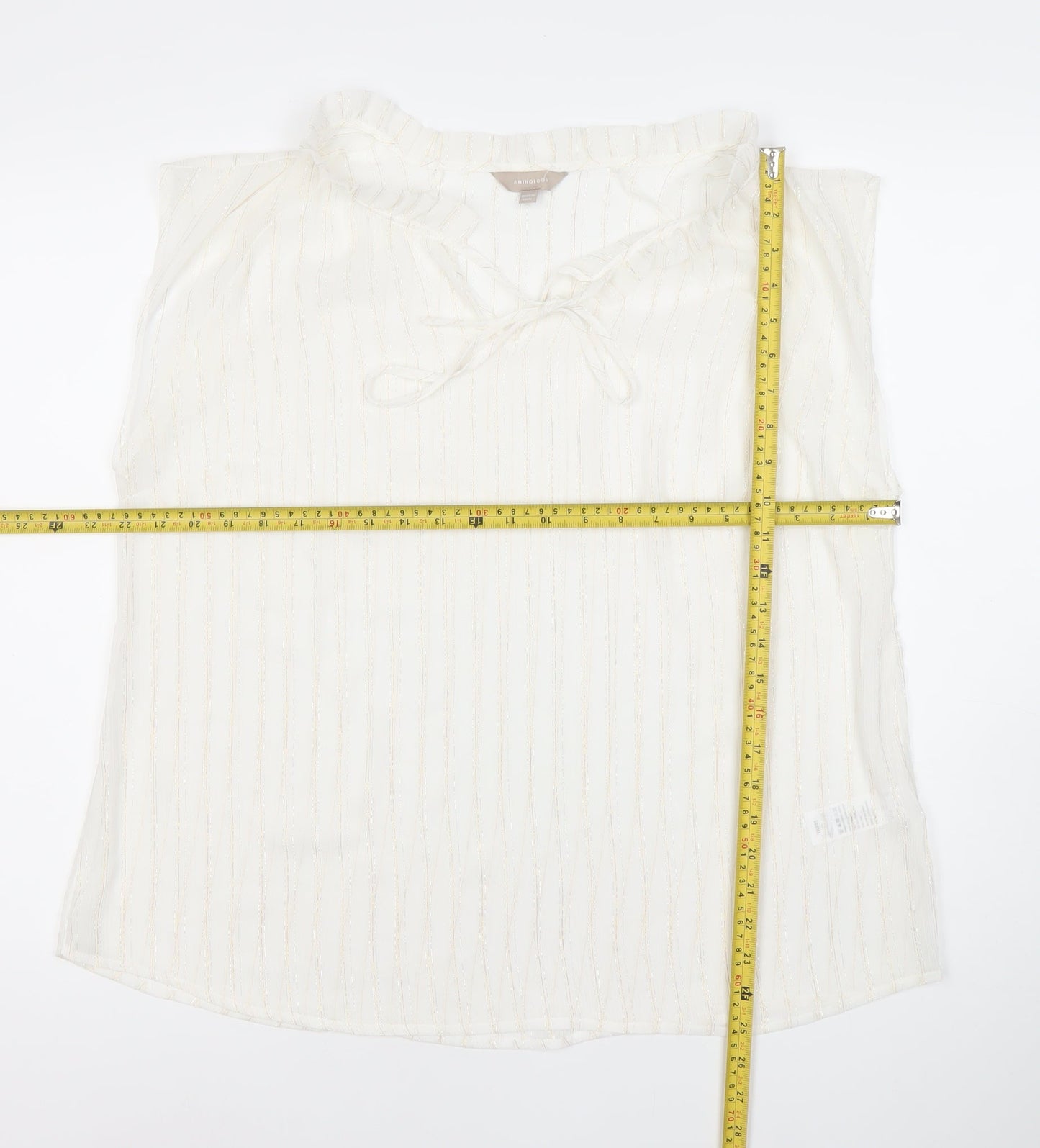 Womens UK Size 18 Anthology White Tunic Blouse