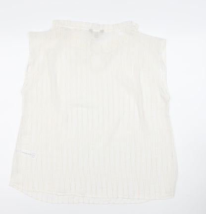 Womens UK Size 18 Anthology White Tunic Blouse