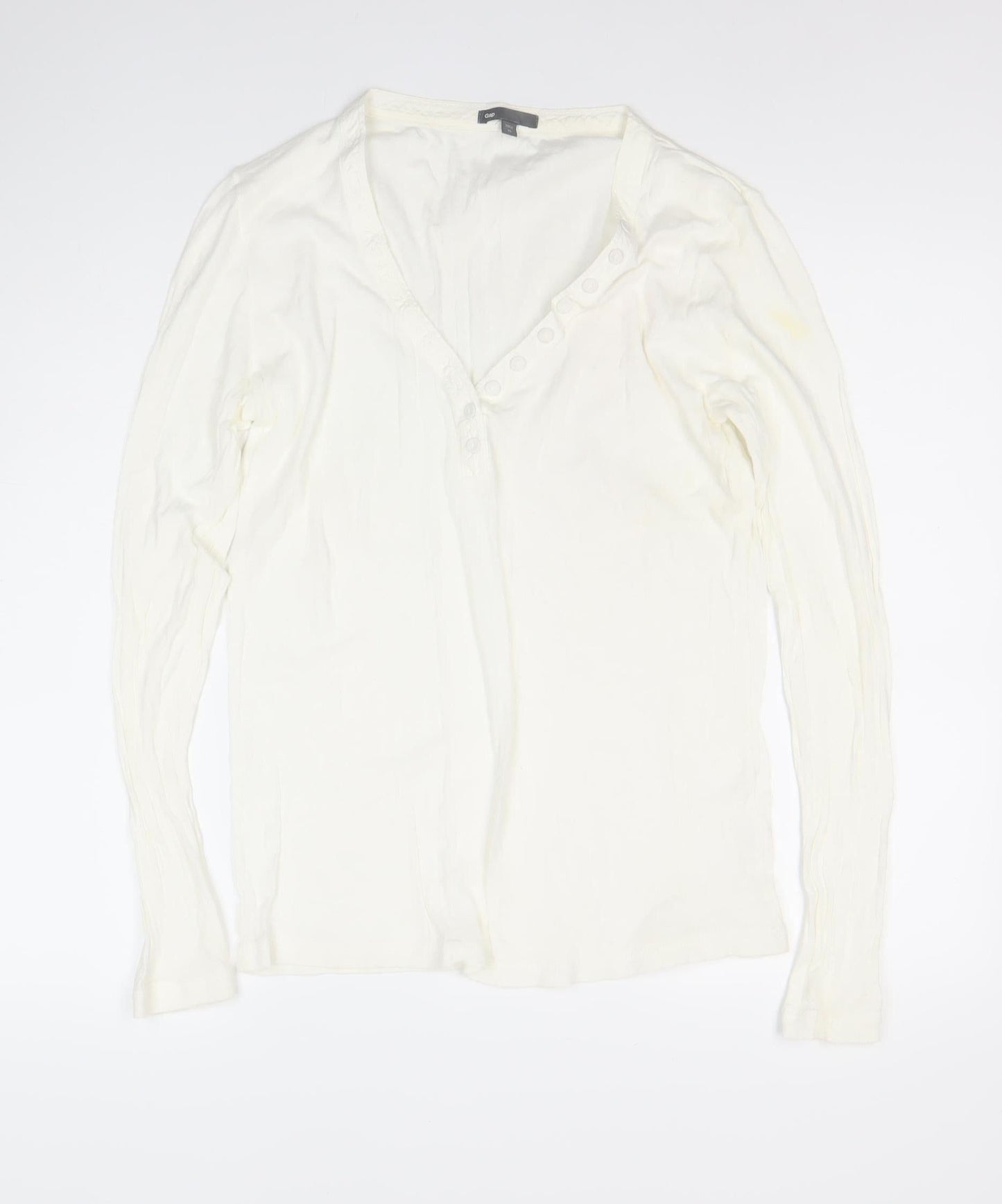 Gap Women’s Ivory Long Sleeve Cotton Blouse XL