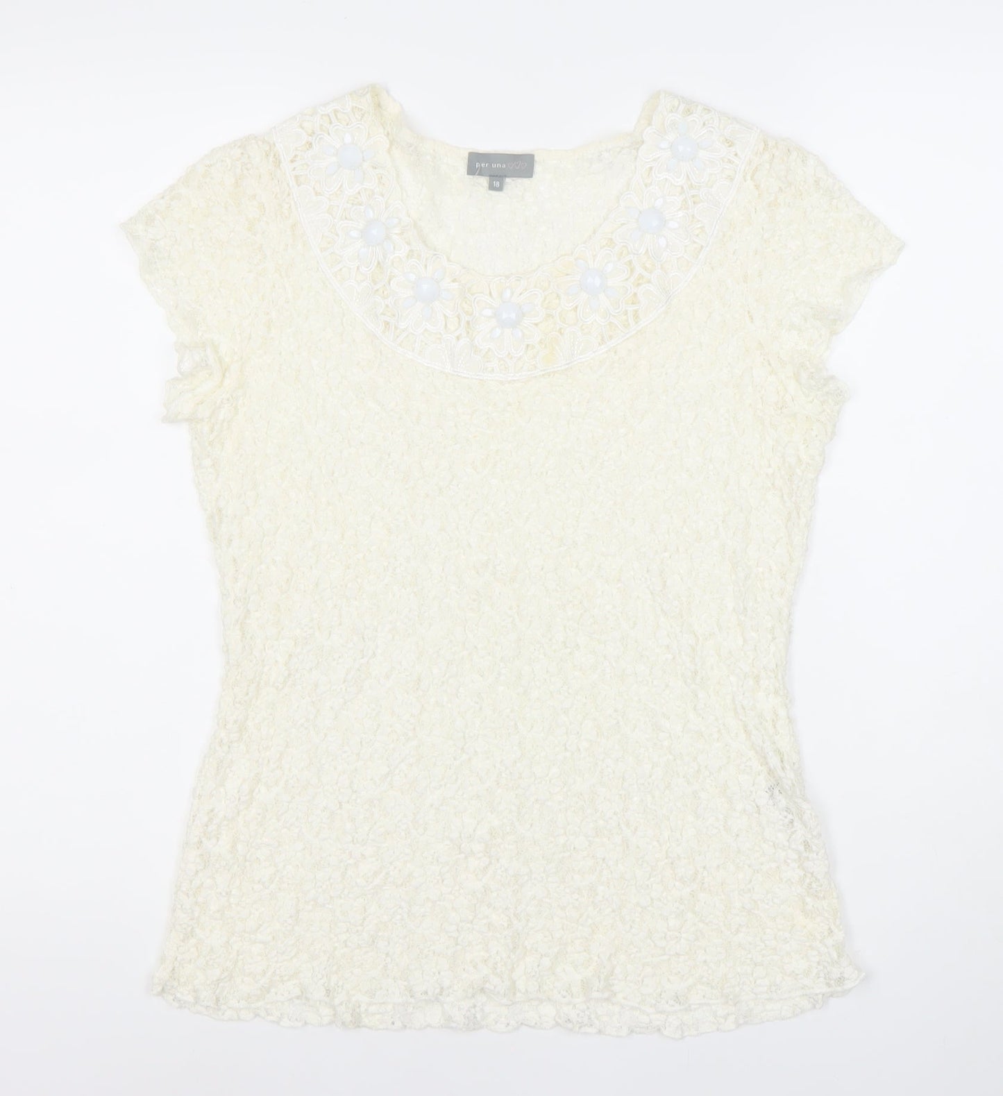 Womens UK Size 18 Marks and Spencer Ivory Tunic Blouse