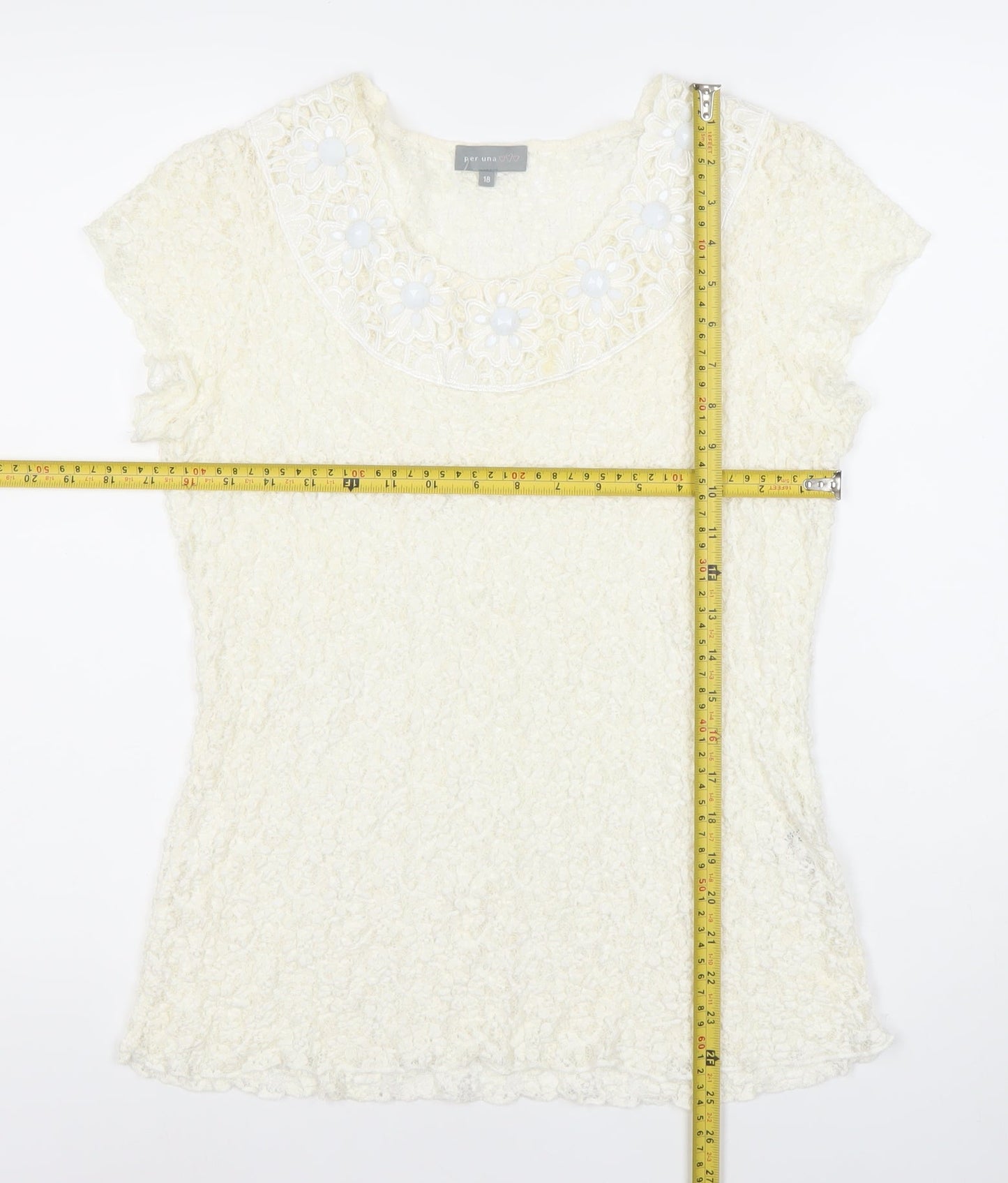 Womens UK Size 18 Marks and Spencer Ivory Tunic Blouse