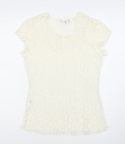 Womens UK Size 18 Marks and Spencer Ivory Tunic Blouse