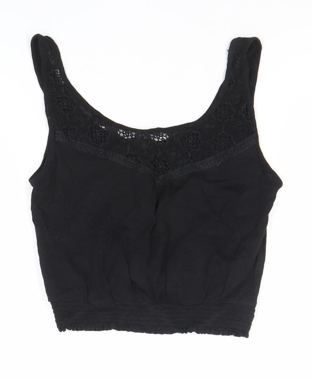 Womens UK Size 10 New Look Black Camisole Tank