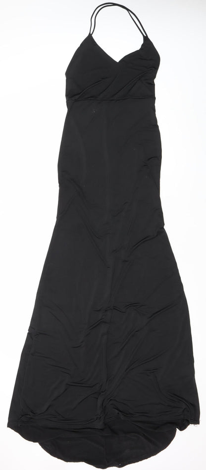 I Saw It First Womens Black Size 6 Long Halter Slip Dress