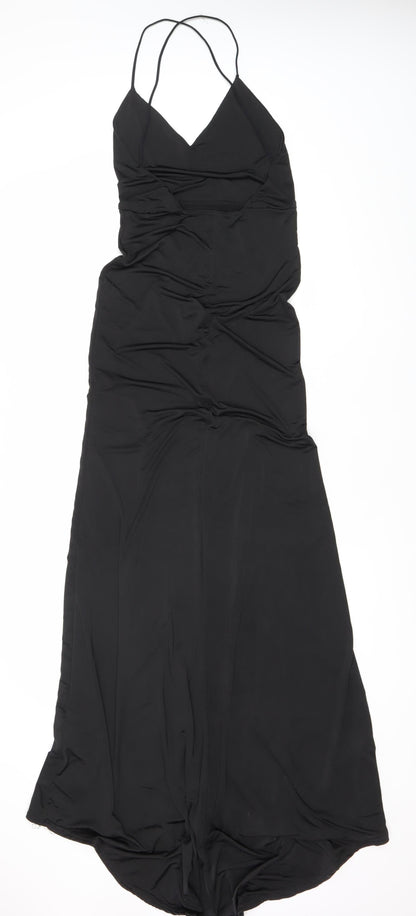 I Saw It First Womens Black Size 6 Long Halter Slip Dress