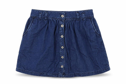 Women’s Blue Denim A-Line Short Skirt UK 10 Casual Pockets