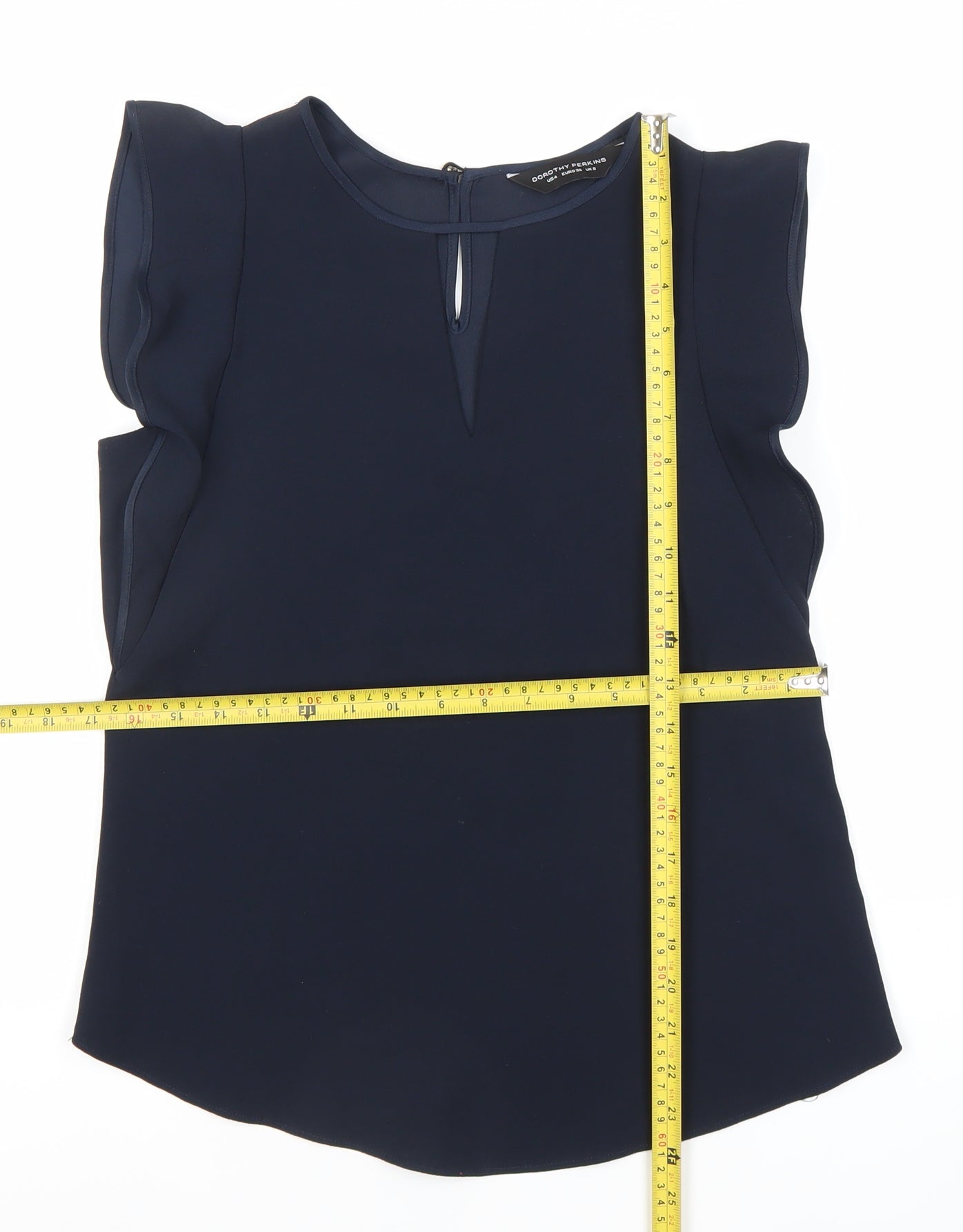 Womens UK Size 8 Dorothy Perkins Blue Basic Blouse