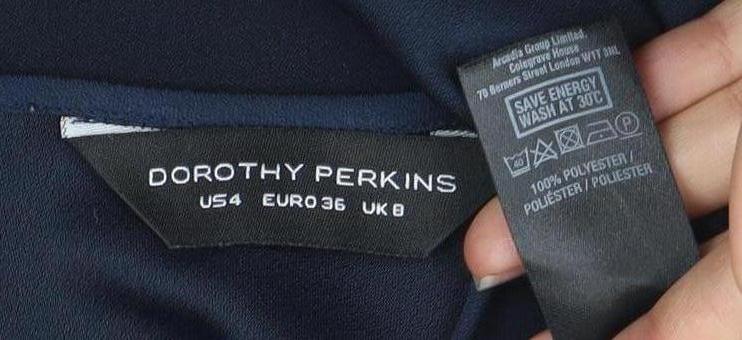 Womens UK Size 8 Dorothy Perkins Blue Basic Blouse