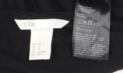 H&M Women’s Black XS A-Line Knee Length Viscose Dress