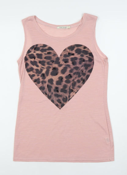 Womens UK Size 8 River Island Pink Basic Tank
