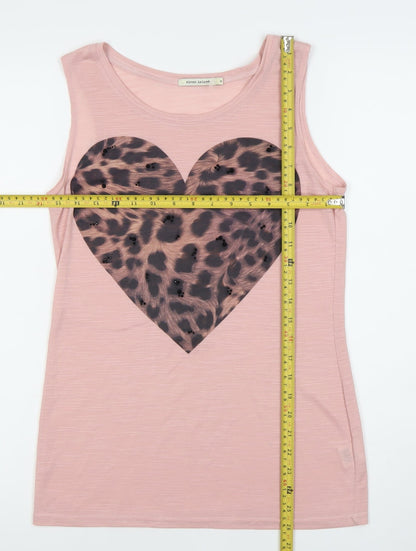 Womens UK Size 8 River Island Pink Basic Tank