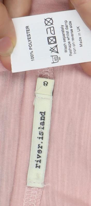 Womens UK Size 8 River Island Pink Basic Tank