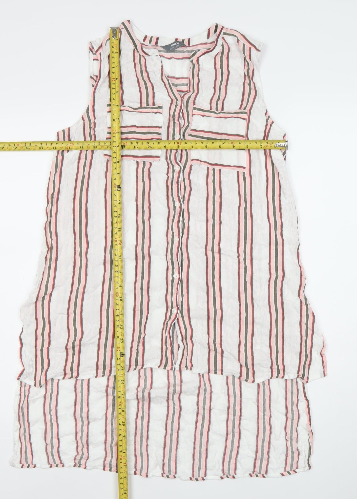 Womens UK Size 16 Max Multicoloured Tunic Button-Up