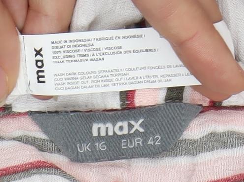Womens UK Size 16 Max Multicoloured Tunic Button-Up