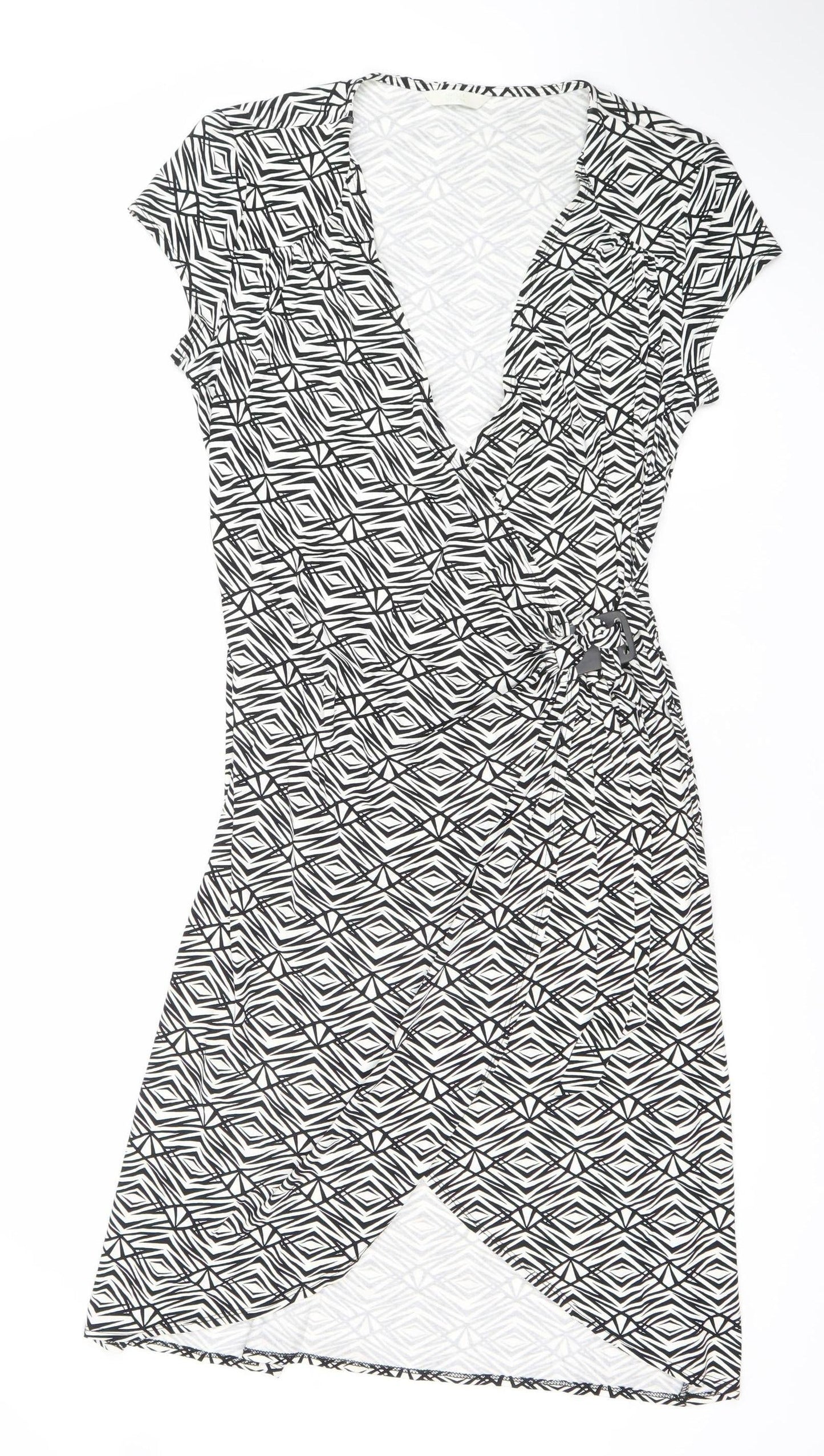 Marks and Spencer Womens Black Geometric Sheath Dress UK 14