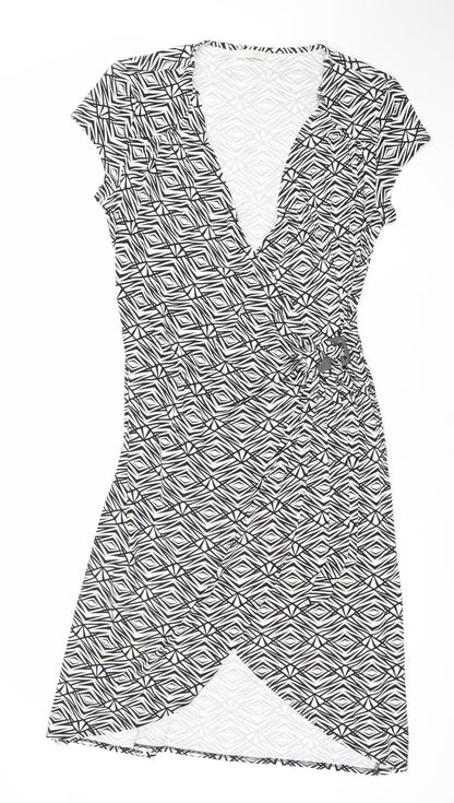 Marks and Spencer Womens Black Geometric Sheath Dress UK 14