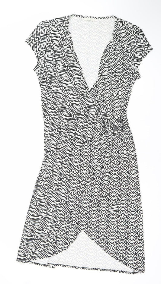 Marks and Spencer Womens Black Geometric Sheath Dress UK 14