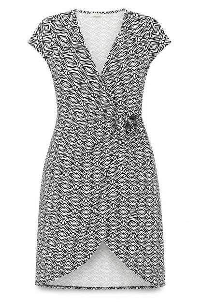 Marks and Spencer Womens Black Geometric Sheath Dress UK 14