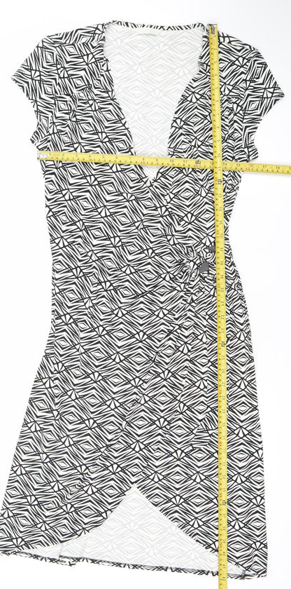 Marks and Spencer Womens Black Geometric Sheath Dress UK 14