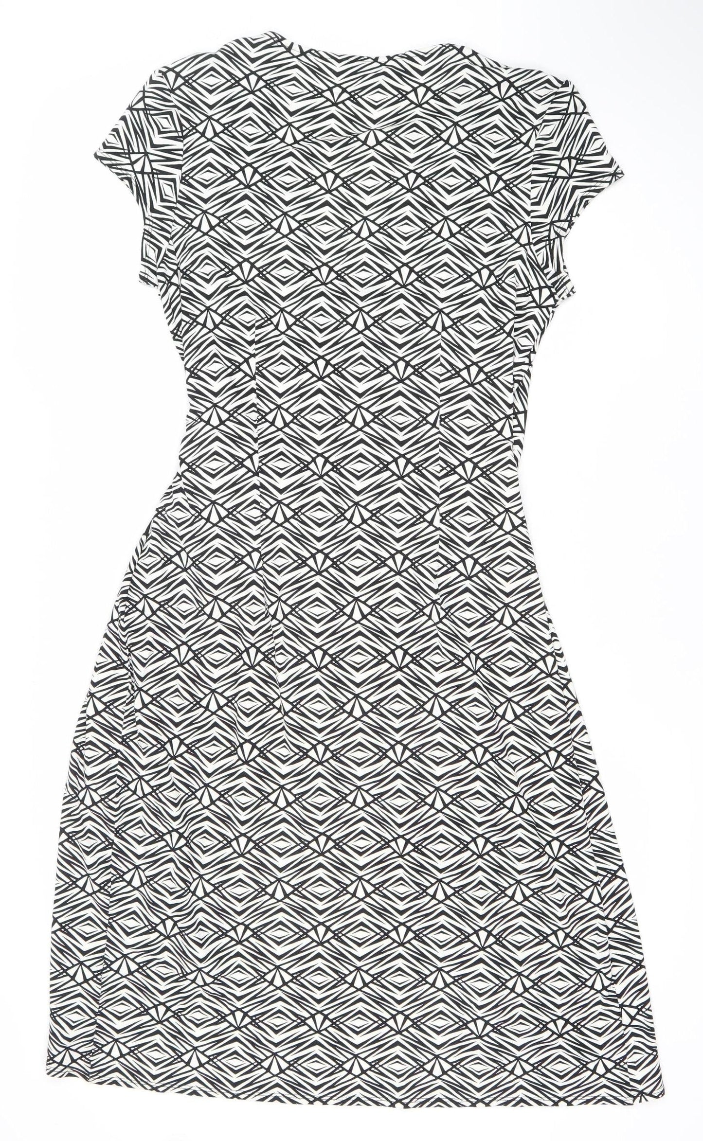 Marks and Spencer Womens Black Geometric Sheath Dress UK 14
