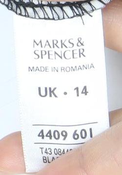Marks and Spencer Womens Black Geometric Sheath Dress UK 14